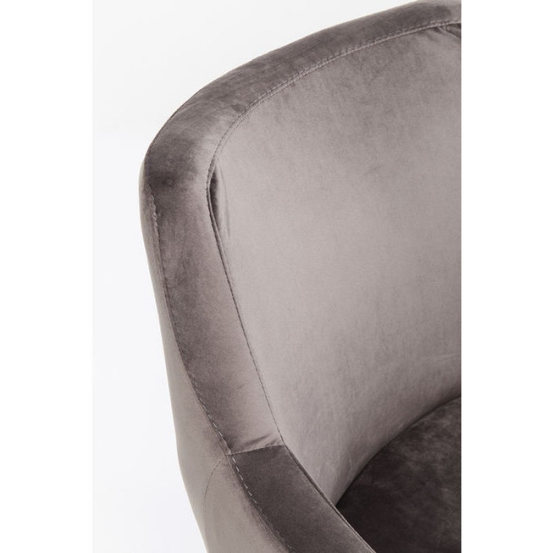 Chair with Armrest Black Mode Velvet Grey